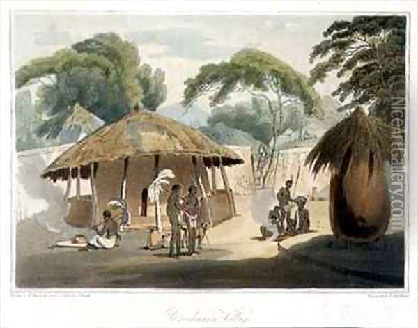 Booshuana Village Oil Painting - Samuel Daniell