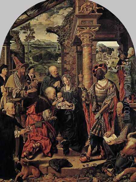 Adoration of the Magi 1526-28 Oil Painting - Joos Van Cleve
