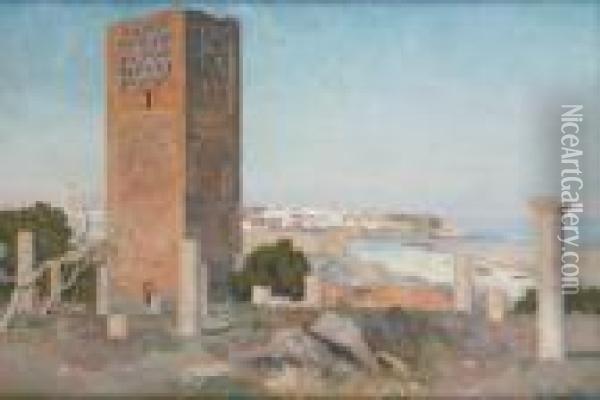 La Tour Hassan A Rabat Oil Painting - Emile Rene Menard