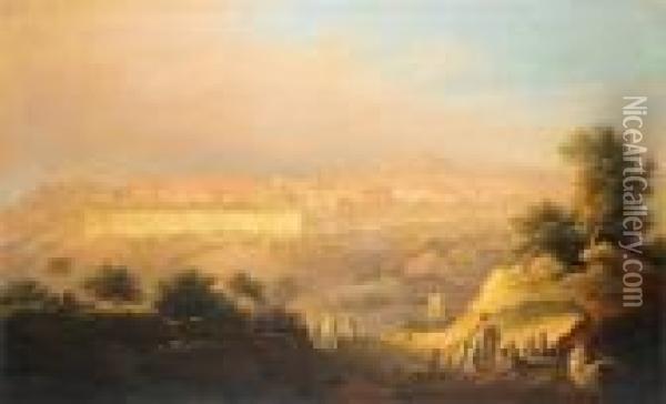 Jerusalem From The Mount Of Olives Oil Painting - David Roberts