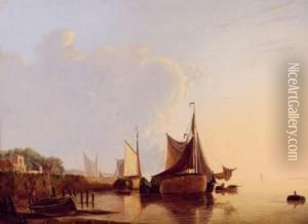 Vue De Port Oil Painting - Simon Van Brakel