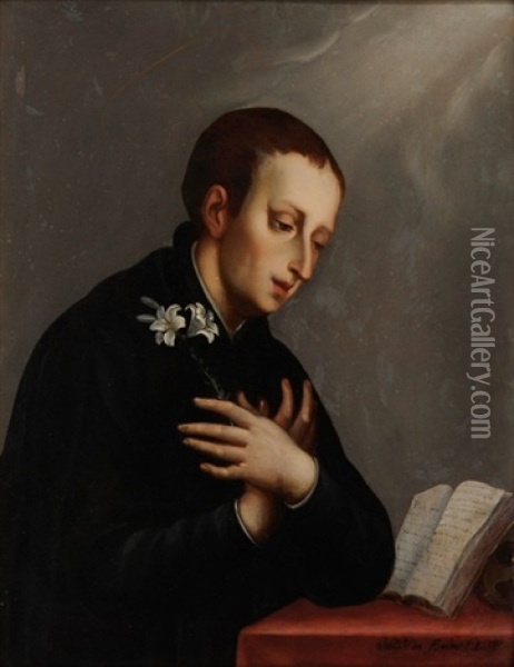 San Luis Gonzaga Oil Painting - Jose de Alcibar