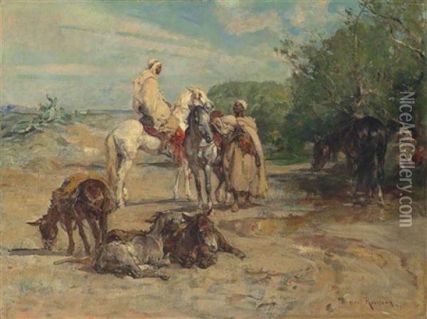 Arabs On Horseback Oil Painting - Henri Emilien Rousseau