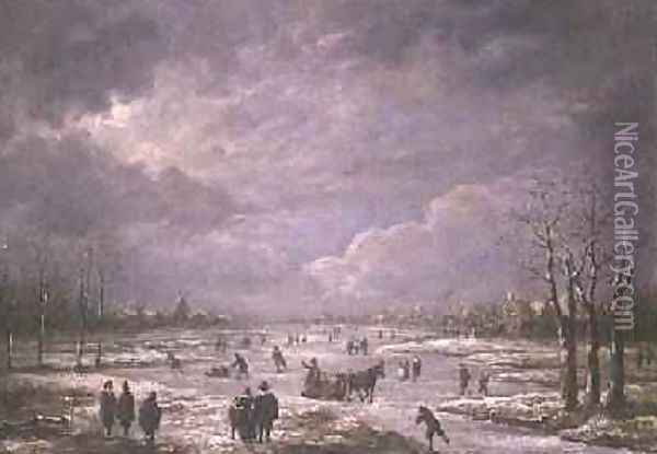Winter Landscape 3 Oil Painting - Aert van der Neer