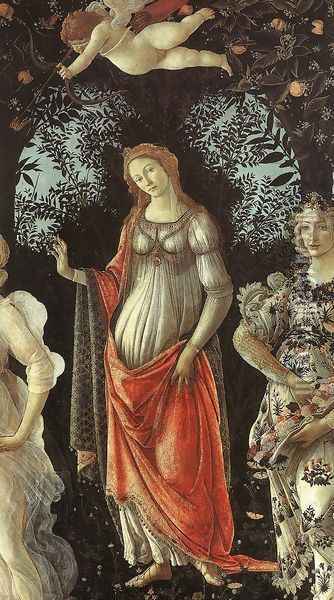 Primavera (detail 2) c. 1482 Oil Painting - Sandro Botticelli