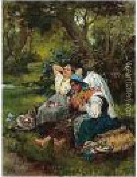 The Three Gypsies Oil Painting - Antonio Lonza
