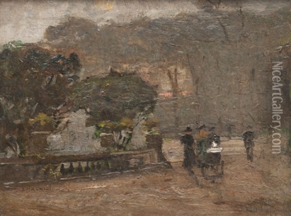 Au Jardin Du Luxembourg Oil Painting - Luigi Loir