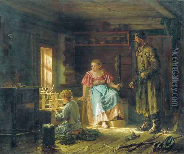 Boy-engineer, 1871 Oil Painting - Vasily Maximov
