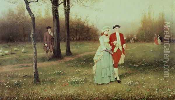 The Jealous Suitor Oil Painting - George Henry Boughton