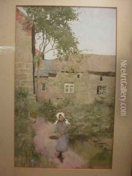 Cottage at Bidstone Oil Painting - David Woodlock