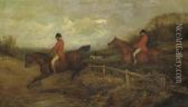Taking The Fence Oil Painting - William Joseph Shayer