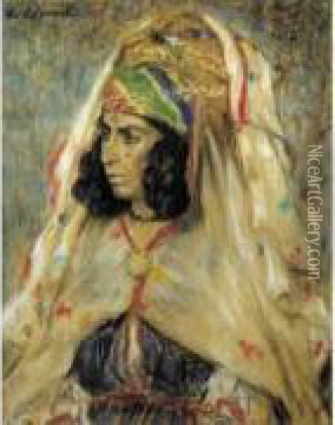 Femme De Bou Saada Oil Painting - Henry D Estienne