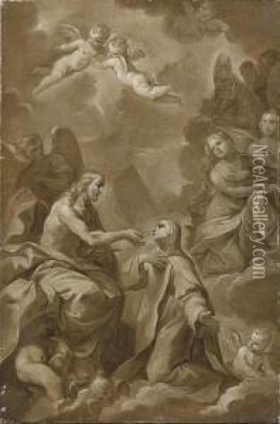 Cristo Da La Comunione Ad Una Santa Oil Painting - Giovanni Gioseffo da Sole