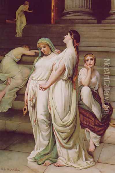 The foolish virgins Oil Painting - George Hamilton Barrable