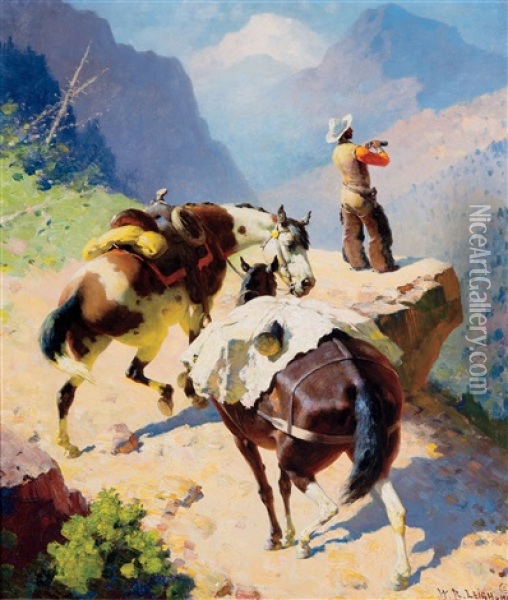 Scouting The Crags Oil Painting - William Leighton Leitch