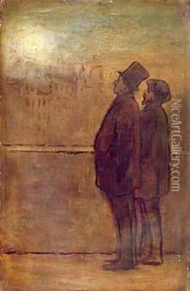 The Night Walkers Oil Painting - Honore Daumier