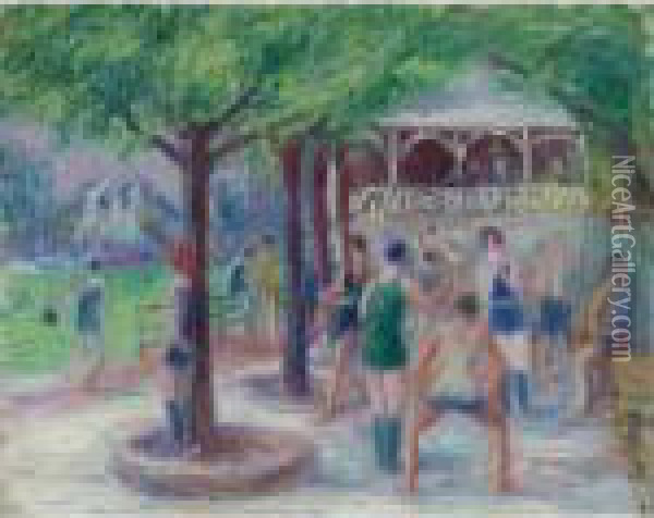 Bathers At Play, Study #2 Oil Painting - William Glackens
