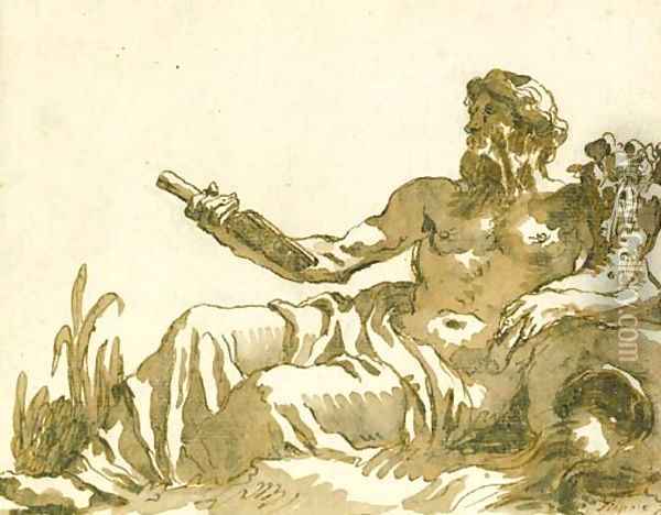 The Nile, after the Antique Oil Painting - Giovanni Domenico Tiepolo