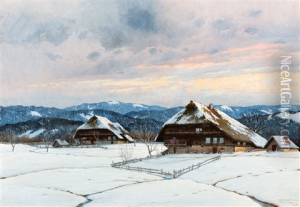 Hofe Im Kinzigtal Am Abend Oil Painting - Karl Hauptmann