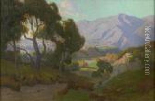 Monrovia Canyon Oil Painting - Elmer Wachtel