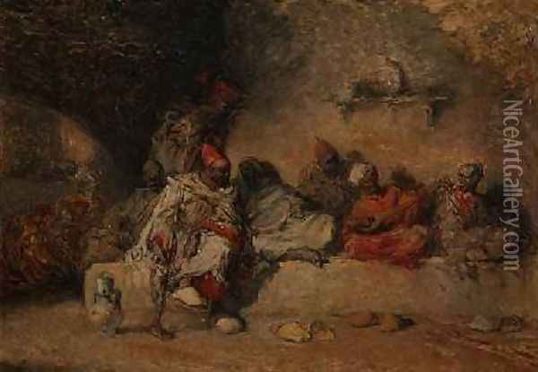 A Group of Moors Oil Painting - Francisco Lameyer