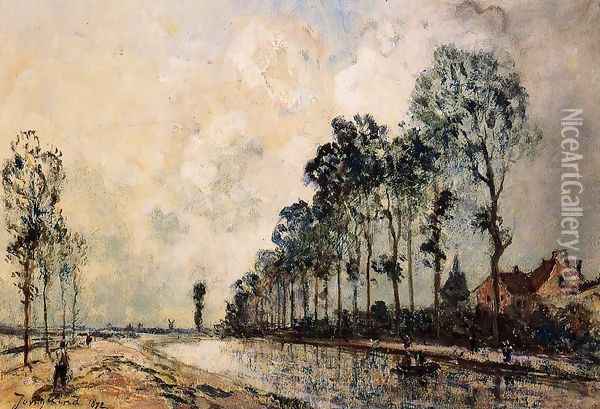 The Oorcq Canal Aisne Oil Painting - Johan Barthold Jongkind