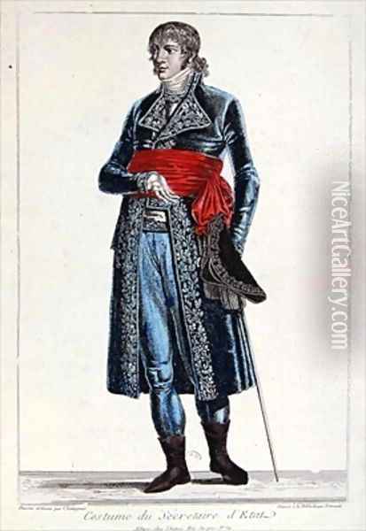 Costume of a Secretary of State during the period of the Consulate 1799-1804 of the First Republic in France Oil Painting - Chataignier