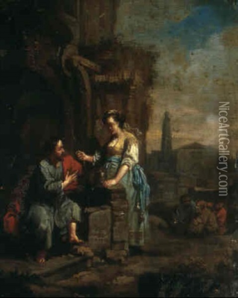 Jesus Och Den Samaritiska Kvinnan Oil Painting - Bartholomeus Breenbergh