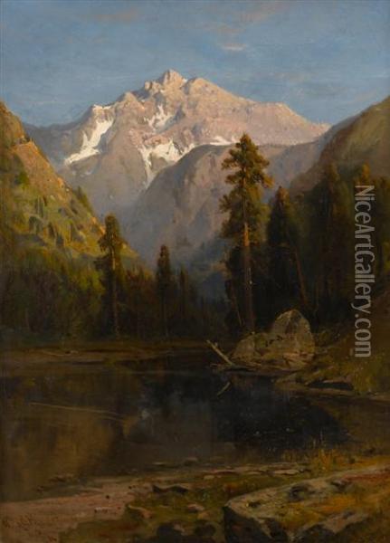 Snow Capped Mountains Oil Painting - William Keith