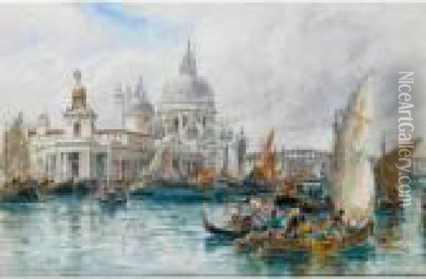 The Entrance To The Grand Canal, Venice Oil Painting - Alexander Ballingall