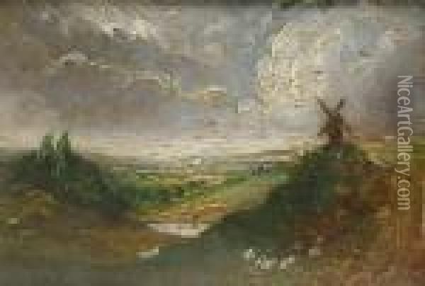 A View Of Hampstead Heath Oil Painting - John Constable