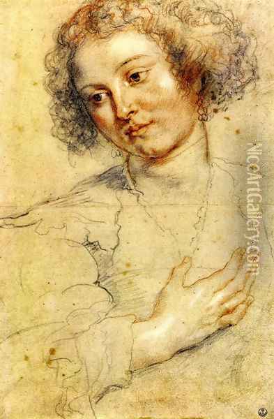 Head And Right Hand Of A Woman Oil Painting - Peter Paul Rubens