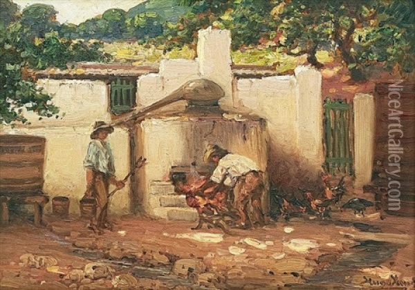 Stokerij (paarl) Oil Painting - Pieter Hugo Naude