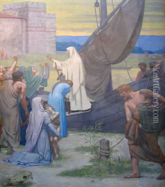 Life of St. Genevieve Oil Painting - Pierre-Cecile Puvis De Chavannes