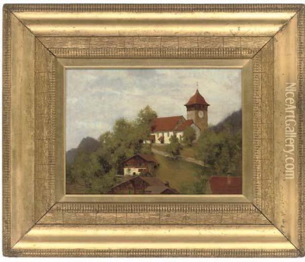 A Swiss Retreat Oil Painting - George Carline