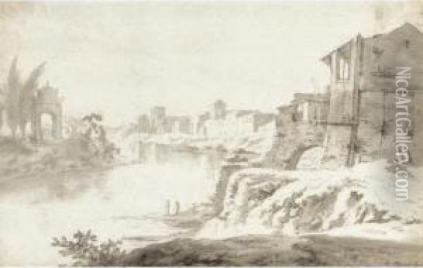 A View Of The Porto Della Legna, Rome Oil Painting - Willem de Heusch