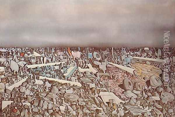 Multiplication of the Arcs Oil Painting - Yves Tanguy