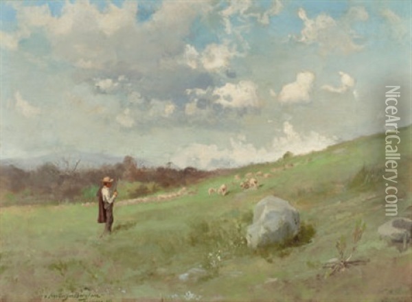 In The California Hills Oil Painting - Gutzon (John-Gutzon-Mothe) Borglum