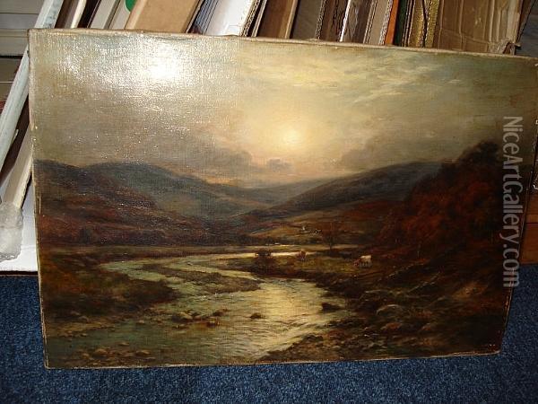 On The North Esk Oil Painting - Allan Ii Ramsay