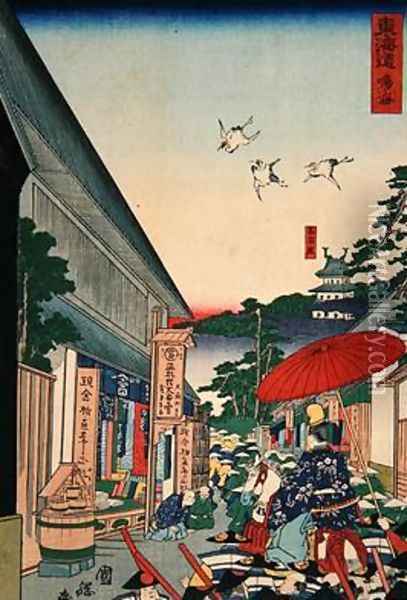 Narumi from the series Tokaido Highway Oil Painting - Utagawa (Toyokuni III) Kunisada