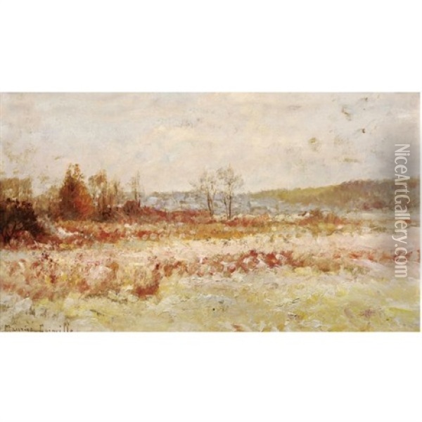 Marine View (+ Landscape In Autumn; 2 Works) Oil Painting - Maurice Dainville
