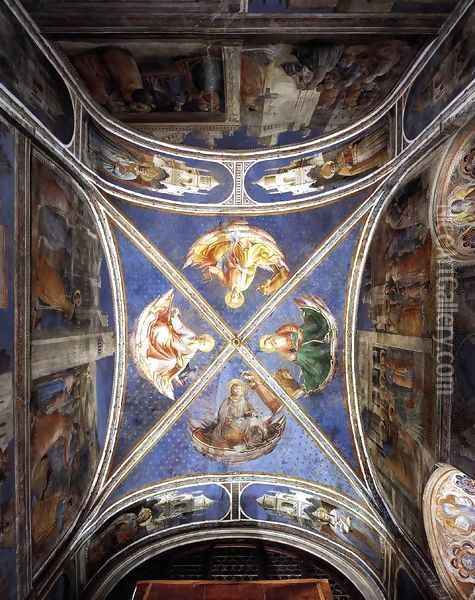 View of the chapel vaulting Oil Painting - Angelico Fra