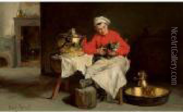 Le Cuisiner Oil Painting - Joseph Bail