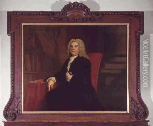 Portrait of Thomas Emerson a Governor of the Foundling Hospital Oil Painting - Joseph Highmore