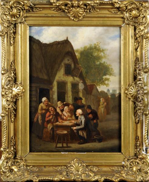 Fete Villageoise Oil Painting - Georges J. Buisson