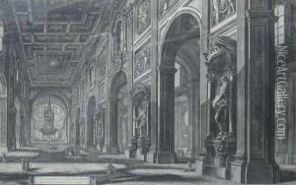 Interno Del Laterano Oil Painting - Giovanni Battista Piranesi