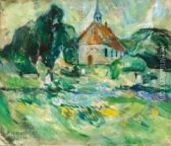 Kirken I Gilleleje 1915 1915 Oil Painting - Ludwig Peter Karsten