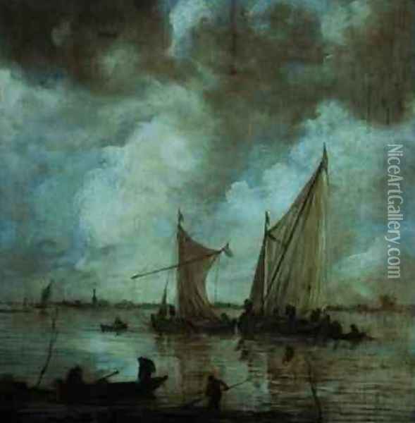 Stormy Seascape Oil Painting - Jan van Goyen