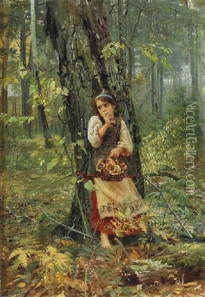 Deep In The Forest Oil Painting - Nikolai Kornilievich Bodarevsky