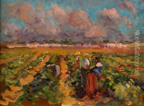 Les Vendanges En Provence Oil Painting - Frederic Montenard